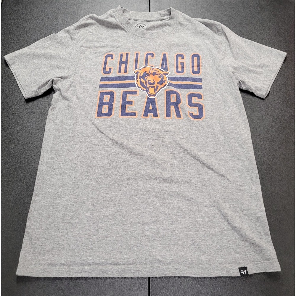 Men's '47 NFL Chicago Bears T-shirt Gray Size Medium Short Sleeve Pullover